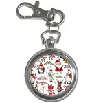 Christmas Characters Pattern, Xmas Backgrounds Key Chain Watches