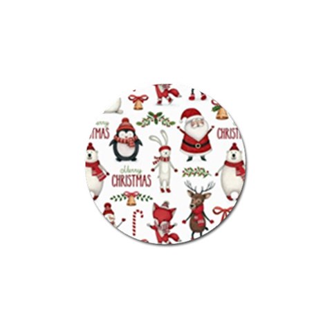 Christmas Characters Pattern, Xmas Backgrounds Golf Ball Marker (10 pack) from ArtsNow.com Front