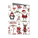 Christmas Characters Pattern, Xmas Backgrounds Mini Greeting Cards (Pkg of 8)