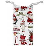 Christmas Characters Pattern, Xmas Backgrounds Jewelry Bag