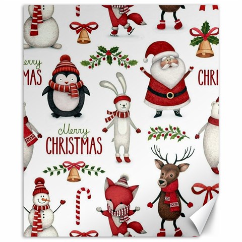 Christmas Characters Pattern, Xmas Backgrounds Canvas 8  x 10  from ArtsNow.com 8.15 x9.66  Canvas - 1