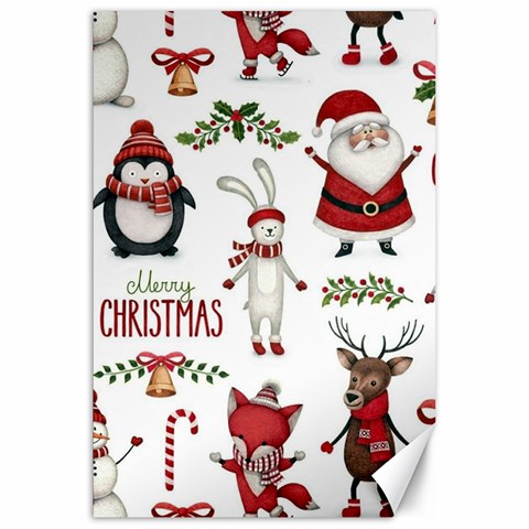 Christmas Characters Pattern, Xmas Backgrounds Canvas 20  x 30  from ArtsNow.com 19.62 x28.9  Canvas - 1