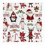 Christmas Characters Pattern, Xmas Backgrounds Medium Glasses Cloth