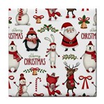 Christmas Characters Pattern, Xmas Backgrounds Face Towel