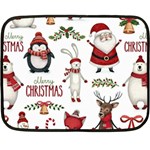 Christmas Characters Pattern, Xmas Backgrounds Fleece Blanket (Mini)