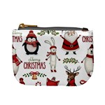 Christmas Characters Pattern, Xmas Backgrounds Mini Coin Purse