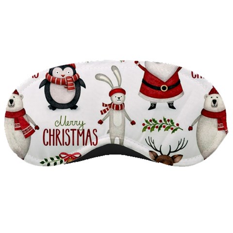 Christmas Characters Pattern, Xmas Backgrounds Sleep Mask from ArtsNow.com Front