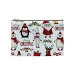 Christmas Characters Pattern, Xmas Backgrounds Cosmetic Bag (Medium)