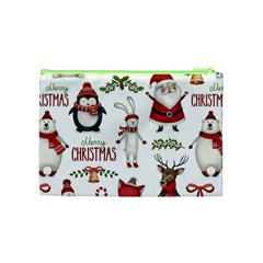 Christmas Characters Pattern, Xmas Backgrounds Cosmetic Bag (Medium) from ArtsNow.com Back