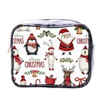 Christmas Characters Pattern, Xmas Backgrounds Mini Toiletries Bag (One Side)