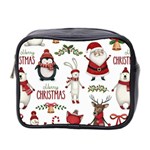 Christmas Characters Pattern, Xmas Backgrounds Mini Toiletries Bag (Two Sides)