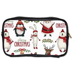 Christmas Characters Pattern, Xmas Backgrounds Toiletries Bag (Two Sides) from ArtsNow.com Front