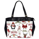 Christmas Characters Pattern, Xmas Backgrounds Oversize Office Handbag (2 Sides)