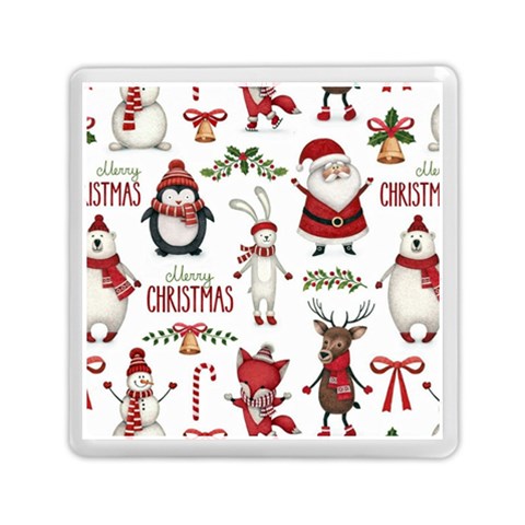 Christmas Characters Pattern, Xmas Backgrounds Memory Card Reader (Square) from ArtsNow.com Front