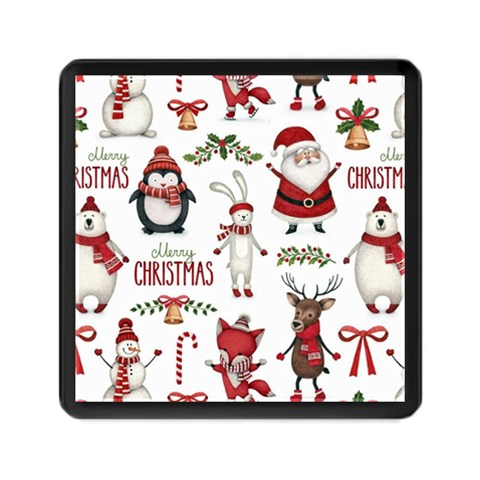 Christmas Characters Pattern, Xmas Backgrounds Memory Card Reader (Square) from ArtsNow.com Front