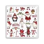 Christmas Characters Pattern, Xmas Backgrounds Memory Card Reader (Square)