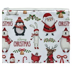 Christmas Characters Pattern, Xmas Backgrounds Cosmetic Bag (XXXL) from ArtsNow.com Front