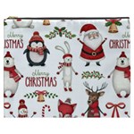 Christmas Characters Pattern, Xmas Backgrounds Cosmetic Bag (XXXL)