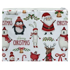 Christmas Characters Pattern, Xmas Backgrounds Cosmetic Bag (XXXL) from ArtsNow.com Back