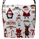 Christmas Characters Pattern, Xmas Backgrounds Flap Closure Messenger Bag (S)