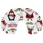 Christmas Characters Pattern, Xmas Backgrounds Travel Neck Pillow