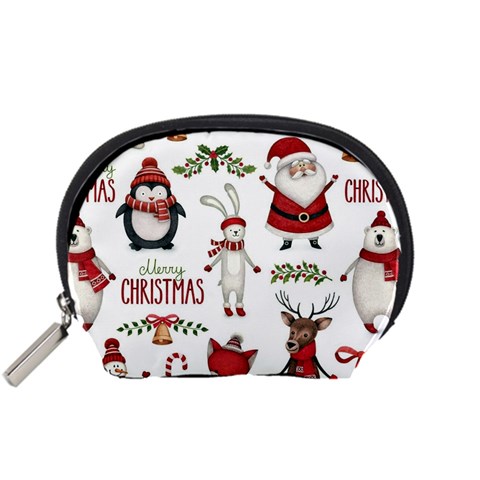 Christmas Characters Pattern, Xmas Backgrounds Accessory Pouch (Small) from ArtsNow.com Front