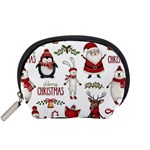 Christmas Characters Pattern, Xmas Backgrounds Accessory Pouch (Small)