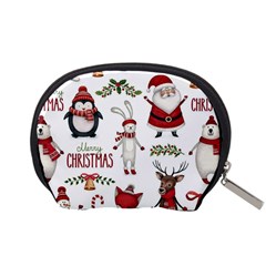 Christmas Characters Pattern, Xmas Backgrounds Accessory Pouch (Small) from ArtsNow.com Back