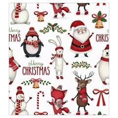 Christmas Characters Pattern, Xmas Backgrounds Drawstring Pouch (Medium) from ArtsNow.com Back