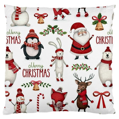 Christmas Characters Pattern, Xmas Backgrounds Standard Premium Plush Fleece Cushion Case (One Side) from ArtsNow.com Front