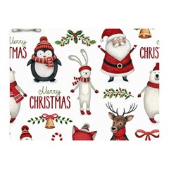 Christmas Characters Pattern, Xmas Backgrounds Two Sides Premium Plush Fleece Blanket (Mini) from ArtsNow.com 35 x27  Blanket Back