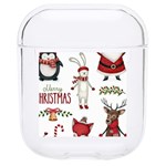 Christmas Characters Pattern, Xmas Backgrounds Hard PC AirPods 1/2 Case