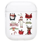 Christmas Characters Pattern, Xmas Backgrounds Soft TPU AirPods 1/2 Case