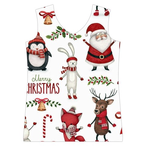 Christmas Characters Pattern, Xmas Backgrounds Women s Basketball Tank Top from ArtsNow.com Front