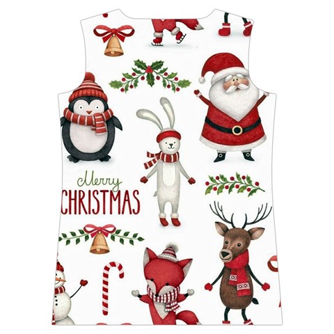 Christmas Characters Pattern, Xmas Backgrounds Women s Basketball Tank Top from ArtsNow.com Back