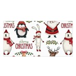 Christmas Characters Pattern, Xmas Backgrounds Satin Shawl 45  x 80 