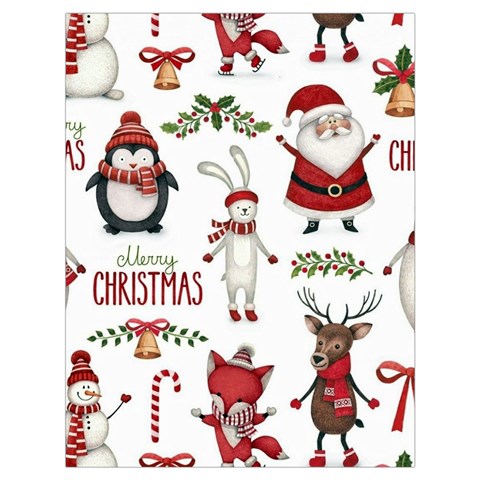 Christmas Characters Pattern, Xmas Backgrounds Drawstring Bag (Large) from ArtsNow.com Back