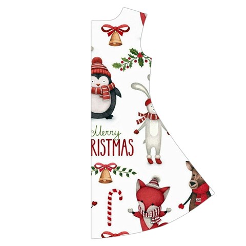 Christmas Characters Pattern, Xmas Backgrounds Short Sleeve V Back Right