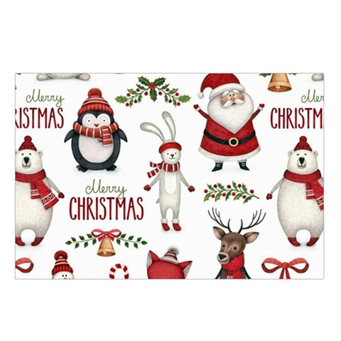 Christmas Characters Pattern, Xmas Backgrounds Waist Pouch (Large) from ArtsNow.com Loop