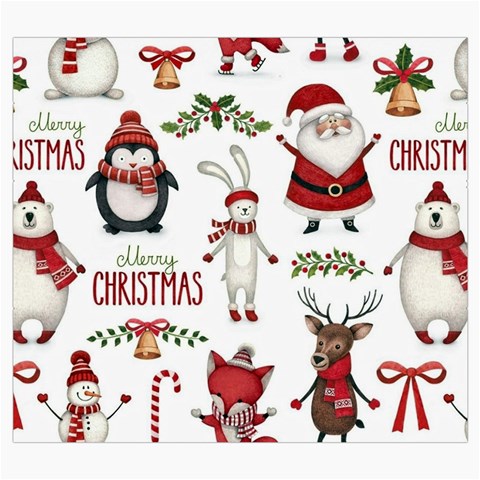 Christmas Characters Pattern, Xmas Backgrounds Roll Up Canvas Pencil Holder (S) from ArtsNow.com Front