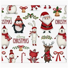 Christmas Characters Pattern, Xmas Backgrounds Roll Up Canvas Pencil Holder (S) from ArtsNow.com Front