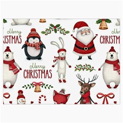 Christmas Characters Pattern, Xmas Backgrounds Roll Up Canvas Pencil Holder (L) from ArtsNow.com Front