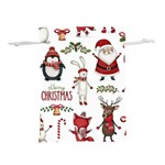 Christmas Characters Pattern, Xmas Backgrounds Lightweight Drawstring Pouch (L)