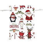 Christmas Characters Pattern, Xmas Backgrounds Lightweight Drawstring Pouch (XL)