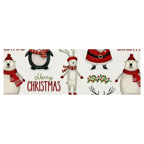 Christmas Characters Pattern, Xmas Backgrounds Banner and Sign 12  x 4  from ArtsNow.com Front