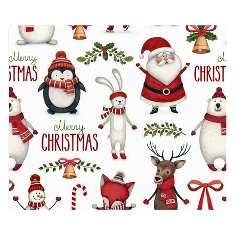 Christmas Characters Pattern, Xmas Backgrounds Premium Plush Fleece Blanket (Small) from ArtsNow.com 50 x40  Blanket Front