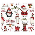 Christmas Characters Pattern, Xmas Backgrounds Premium Plush Fleece Blanket (Small)