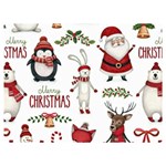 Christmas Characters Pattern, Xmas Backgrounds Premium Plush Fleece Blanket (Extra Small)