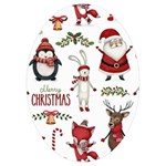 Christmas Characters Pattern, Xmas Backgrounds UV Print Acrylic Ornament Oval