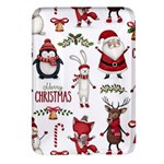 Christmas Characters Pattern, Xmas Backgrounds Rectangular Glass Fridge Magnet (4 pack)